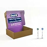 Oral-B Electric Toothbrush Replacement Brush Heads, CrossAction, White, 1 Count + 1 Sensitive White