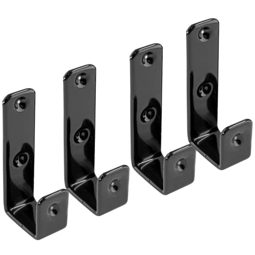 HARSKIYER 4pcs Metal Bed Ladder Hooks Brackets, Black PVC Coated