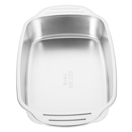 SHINEOFI Plat à Rôtir Rectangulaire Petite Taille, Acier Inoxydable 304, Compatible Plaques à Induction, Cuisson Poisson Et Crustacés, Plateau Peu Profond Cuisine Domestique,