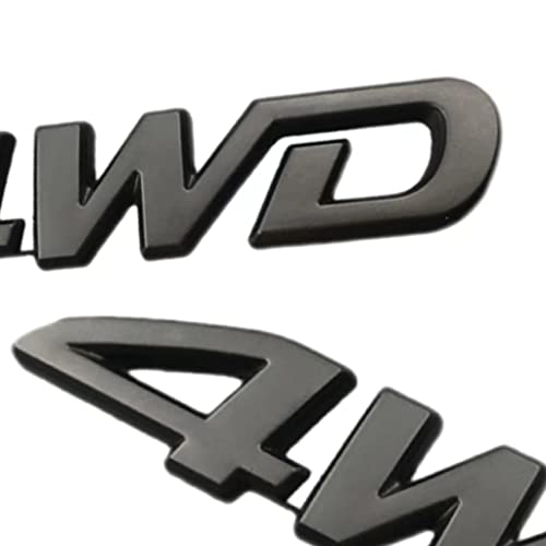 Image of 2 PCS NEW 3D Zinc Alloy Chrome 4WD Rear Chrome Emblem Logo Trunk LID (Black)