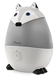 Crane Ultrasonic Cool Mist Animal Humidifier for Kids' Bedroom & Nursery, Adjustable 0.5 Gallon, Auto Shut-Off Silver Fox 0.5 Gallon Grey