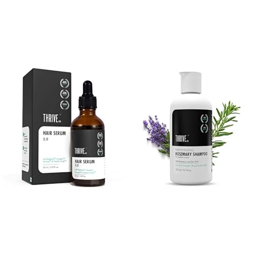 Image of ThriveCo Anti-Hair Fall Kit | With Hair Growth Serum 2.0 (xxml) + Rosemary Shampoo (250ml) |Hair Growth & Hair Fall Control For Men and Women