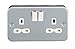 Price comparison product image Knightsbridge MR9000 Metal Clad 13A 2 Gang DP Switched Socket, Grey, 45.0 mm*81.5 mm*142.0 mm