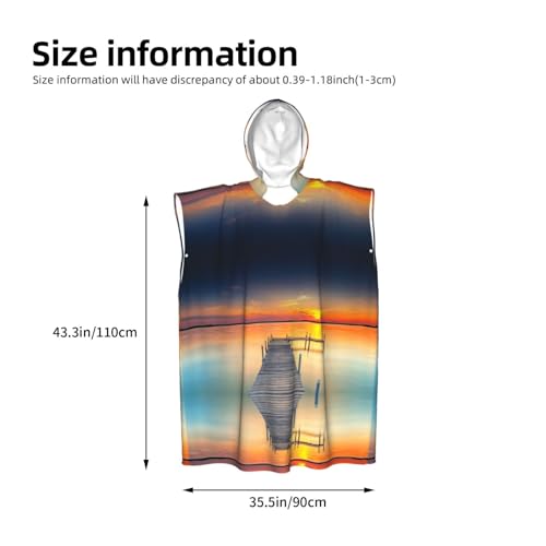 Poncho à capuche contre le froid après la natation en microfibre - 4
