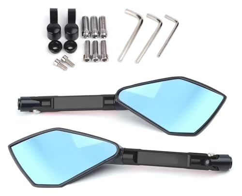 Espejos retrovisores para Suzuki GSR 600 750 y 400 cristal azul antideslumbrante negro grande