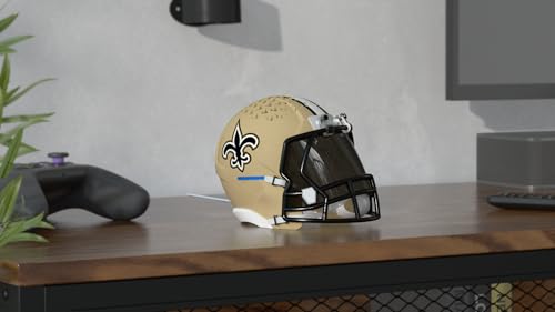 Image of NFL Echo Dot Bundle: Includes Echo Dot | Glacier White and Limited-Edition NFL Helmet Stand | New Orleans Saints