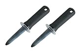 SET OF 2 - 7 1/4 Inch Commercial Grade Oyster Knife, Shucker Knives, Oyster Opener, Clam Knife, Shellfish Knife, Shellfish Opener, Seafood Tool, Stainless Steel, Ergonomic Non-Slip Soft Grip Handle w/Hand-Guard