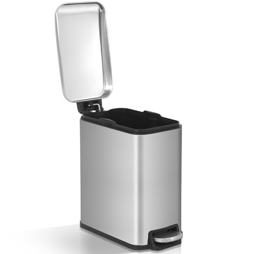 Caneca de basura rectangular de acero inoxidable 5 L