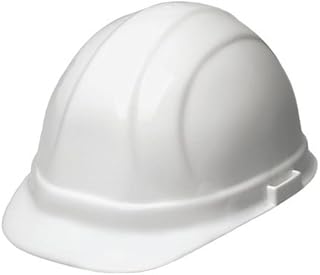 Hard Hat, FrtBrim, Slotted, 6PinLk, White