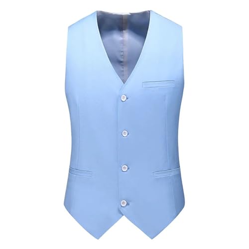 Men's Slim Fit V-Neck Formal Vest Business Wedding Groomsmen Solid Color Vest3