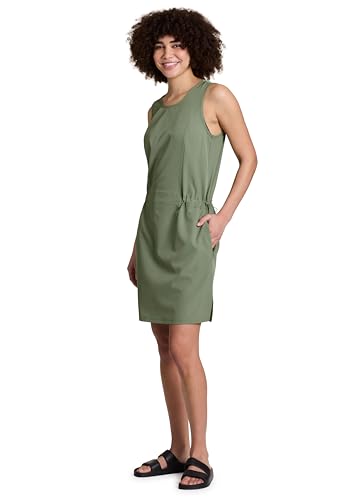 RBX Active Women's Woven Tank Dress Quick Drying Sleeveless Dress with Pockets Elastic Waistband Hiking Tennis Golf Dress3