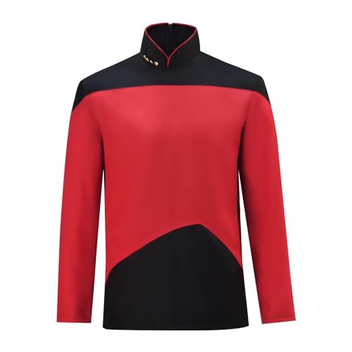 aiweran Star Series Costume The Next Generation Commander Picard Cosplay Adult Men (red, S), Small