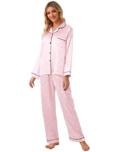 Image of Schbbbta Girls & Women Satin Pajamas Set, 2Piece Silk Nightwear Button-Down Sleepwear for Teen Kids, 3 Years - Women XXL
