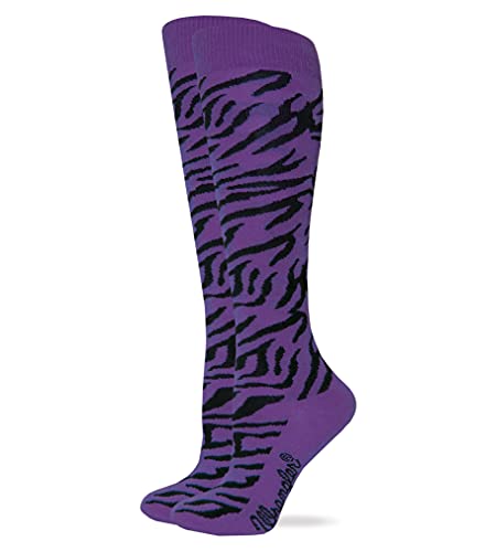 Wrangler Zebra Knee High Socks, Purple, Med (W 6-9), 1 Pair