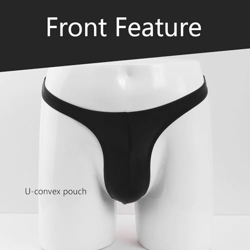 Men's Thin Belt Thongs Underwear Mens Ice Silk Thongs Low Rise Bikini Briefs3