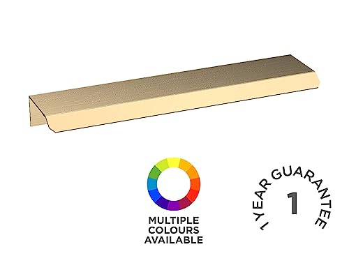 nuie H324 Modern Bathroom Furniture Finger Pull Handle, 150mm, Brushed Brass - Image 3