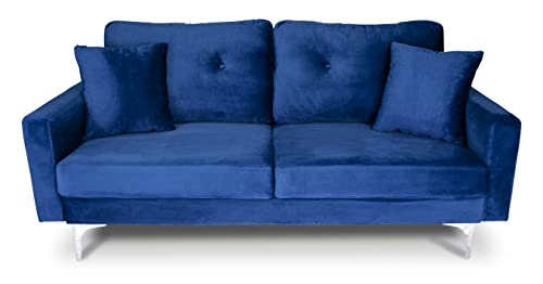 Colore: Blu; Rivestimento: Velluto; Piedi: in metallo.