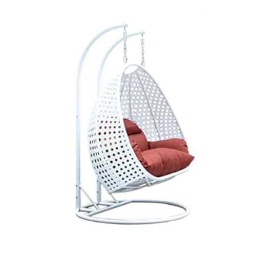 Image of 2 Seater Swing with Curve Stand with Maroon Cushion for Adult /Outdoor /Indoor /Balcony /Garden