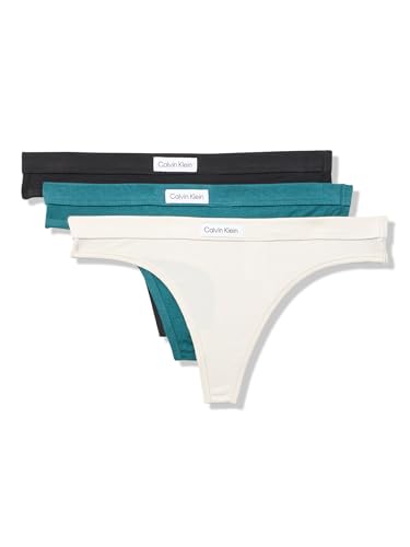 Calvin Klein Comfort Logo Cotton Stretch Thong Panties, 3 Pack