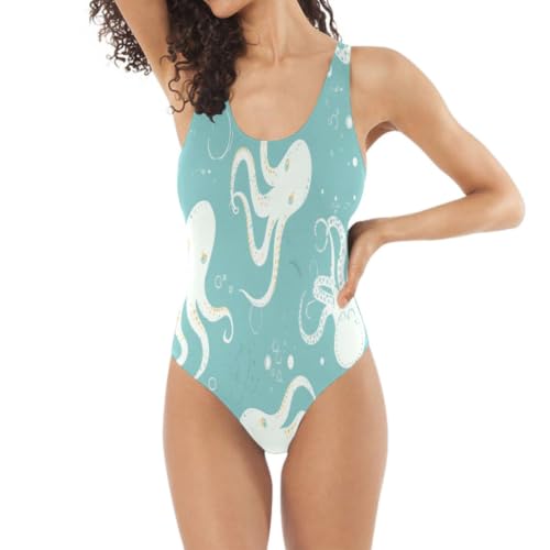 Monokini dessin animé bulles de méduses avec finitions premium pour femme
