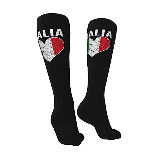 Italian Flag Heart Knee High Socks For Women Long Tube Socks Athletic Compression Socks Unisex High Socks Girls2