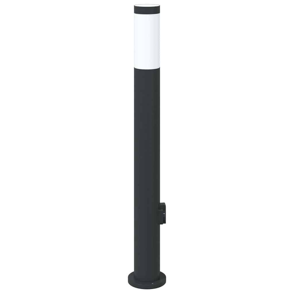 Latarnia świetlna z gniazdkiem 80 cm, stal nierdzewna, IP44