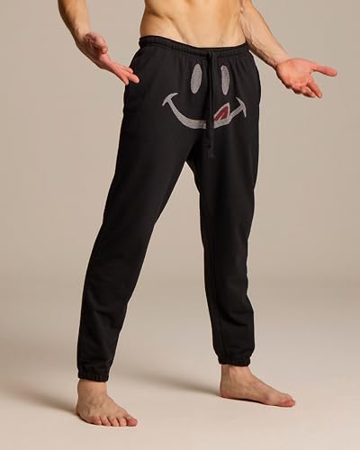 JOE BOXER Smiley Face Mens Pajama Pants, Mens Lounge Pants with Pockets, French Terry Jogger Sweatpants for Men3