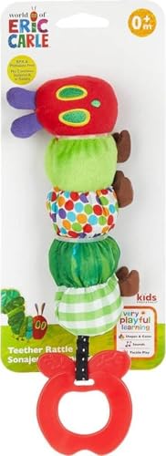 Image of Teether Rattle, World of Eric Carle The Very Hungry Caterpillar Teething Toy for Babies, Multi