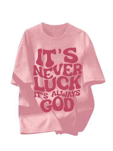 SweatyRocks Girl's Cute Letter Print Graphic Tees Short Sleeve Crewneck Casual Loose T Shirt Tops