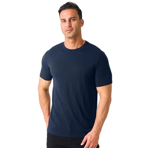 Merino Protect 100% Merino Wool T-Shirt for Men Short Sleeve Slim Fit Undershirt Soft Lightweight Tee Shirt for Travel Hiking