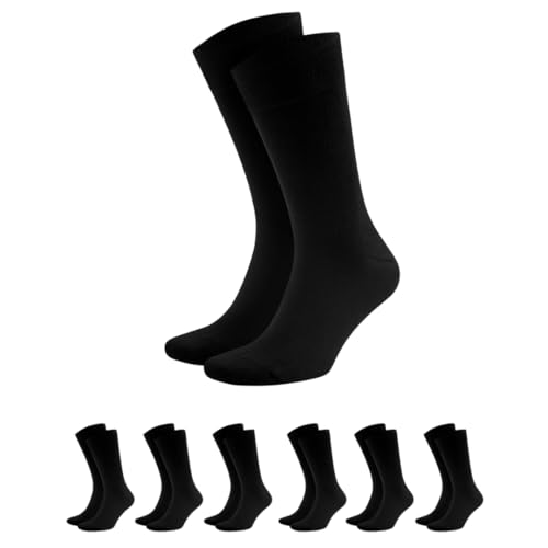 Men’s Dress Socks 6-Pack – Soft Cotton Crew Socks for Men – Breathable, Lightweight & Seamless Fit – Classic Black Calf Socks for Everyday Comfort