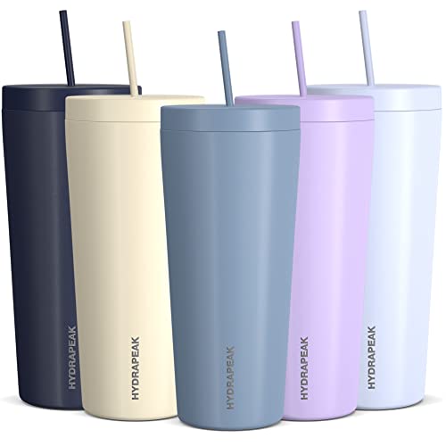 Hydrapeak Traveler 25Oz Insulated Tumbler, Stainless Steel Travel Coffee Mug, Double Vacuum Insulation, Tumbler With Lid And Straw, Water Bottle With Straw, Insulated Tumblers, Water Cup, Modern Blue #TOP5