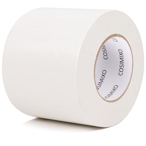 Image of COSIMIXO 1-Pack White Wide Heavy Duty Duct Tape, 4 inches x 55 Yards, Strong, Flexible, No Residue, All-Weather and Tear by Hand - Bulk Value for Repairs, Industrial, Professional Use