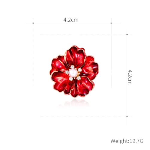 Image of Rhinestone Flower Pin Camellia Drop Oil Brooch Big Large Rose Bouquet Brooch Pin Pearl Daisy Peony Brooch Lapel Pins Elegant Clothing Hat Bag Skirt Accessories for Women