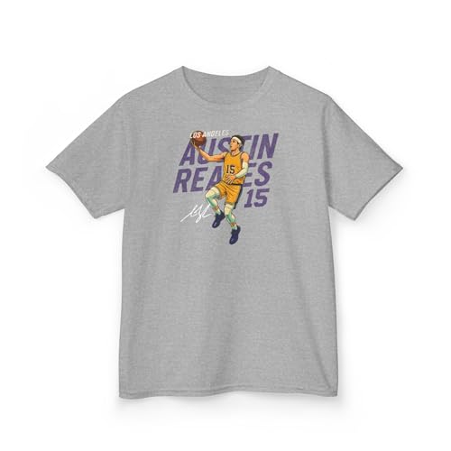Austin Reaves #15 Layup Cartoon for Basketball Fan Gift Kids Heavy Cotton Tee- KBAR1503B