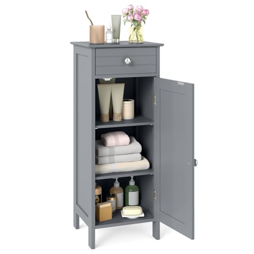 GLACER Floor Storage Cabinet, Multifunctional Bathroom Storage Cabinet with 2