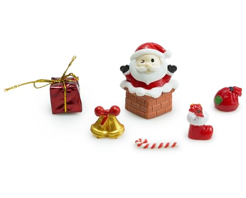 10 Best Dollhouse Christmas Gifts That Will Delight Any Child 6 1:12 Scale Dollhouse Christmas Kit 6PCS Mini Scene DecorMiniature Snowman Candy Crutch Ornament Desktop Decorations Simulation Candy Canes Bell Sock Gifts (6 PCS Chimney Santa)