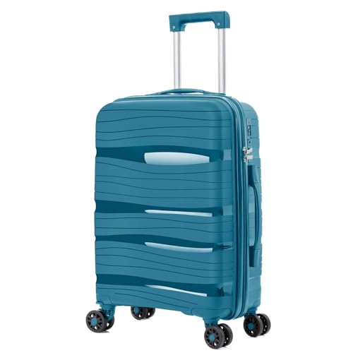 ARTREE Maletas de Viaje Cabina   Trolley Rígida Polipropileno con 4 Ruedas Giratorias y Cierre de Combinación   Maleta Cabina Prácticas y Ligeras 55x40x20cm, 40L (Azul)