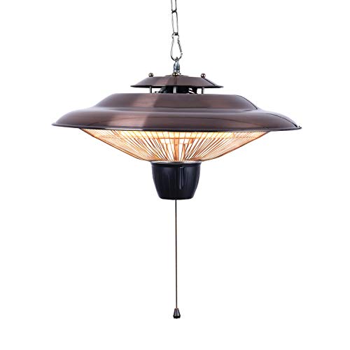 DONYER POWER 1500W Outdoor/Indoor Electric Patio Heater, Ceiling Mounted, Courtyard style ，Iron (HCH502, Coppering)