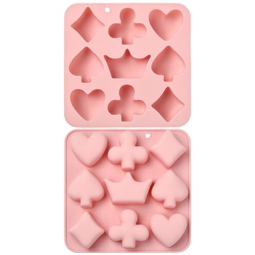 UR URLIFEHALL 2 Pièces Moules en Silicone Thème Poker Moules en Chocolat en Forme de Cartes à Jouer pour la Décoration de Gâteaux, Biscuits, Gelée,...