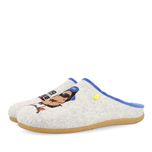 HOT POTATOES ABSARN, Pantuflas Hombre, Gris, 45 EU Cover