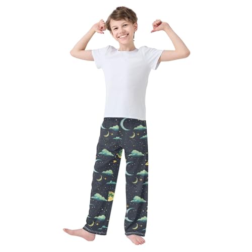 Pajama Bottoms, Pixel Moon and Cloud Sleeping Pant Lounge Wear Pajamas Long Pants Sleepwear Pjs2