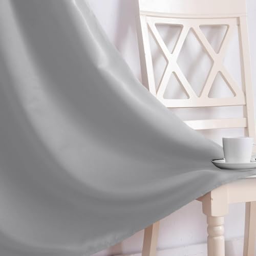 Image of 100% Blackout Double Pinch Pleat Curtains, Linen, Thermal Insulated, 2 Panels, Solid,(Silver)