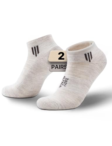 Alpaca Wool Ankle Socks Cushioned Hiking Socks Work & Outdoors Moisture Wicking Anti-Blister Padded Breathable Merino