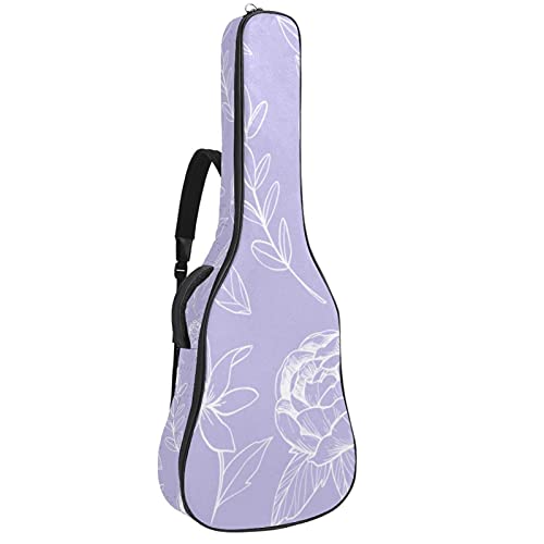 Housse de guitare acoustique floral violette 106 cm rembourrée