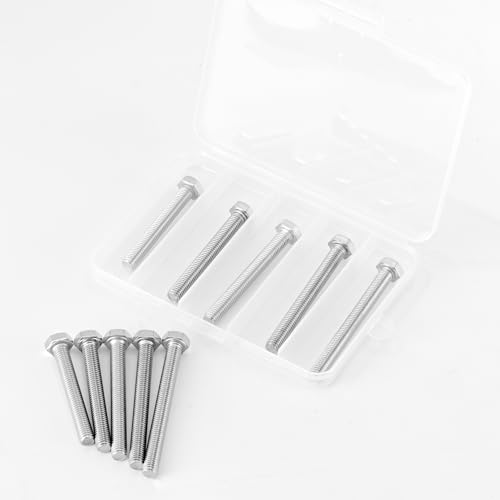 Image of M8 x 60mm 65mm 70mm 75mm 80mm Heavy Duty Hexagon Bolts Hex Head Screws, 304 Stainless Steel, Machine Fully Thread, Metric, Bright Finish, Assortment Kit 10PCS