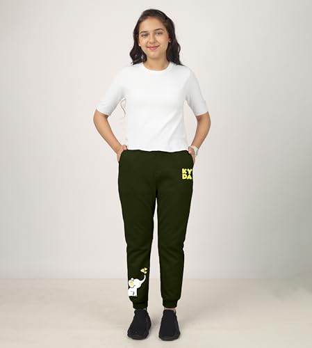 Image of KYDA KIDS Girl's Regular Cotton Joggers for Casual Wear, Jogging, Exercise& Walking (Pack of 1)