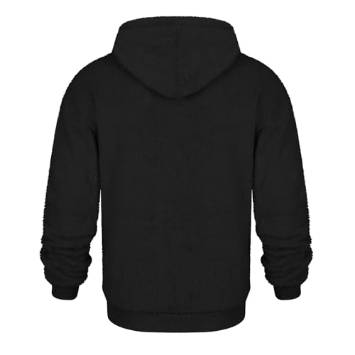Men's Sweatshirts Heavyweight Plush Double-Sided Fleece Casual Hoodies Winter Thick Warm Solid Hooded Sweatshirt3