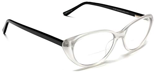 Bifocal Black Cat Eye Readers Clear Lens Magnification Reading Glasses2