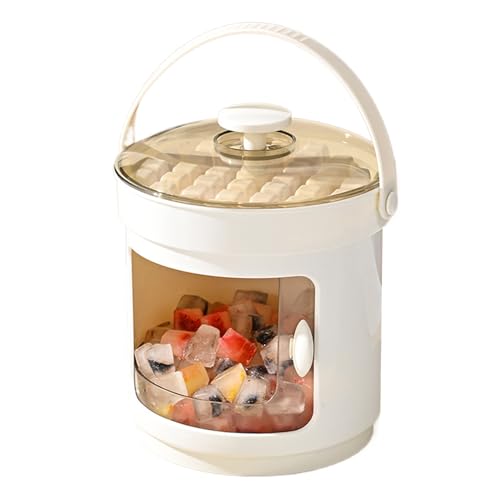 Cubitera giratoria con 36 Compartimentos, Ventana de ABS Pet, 16 cm, Apta para lavavajillas, depósito de Hielo higiénico para el congelador
